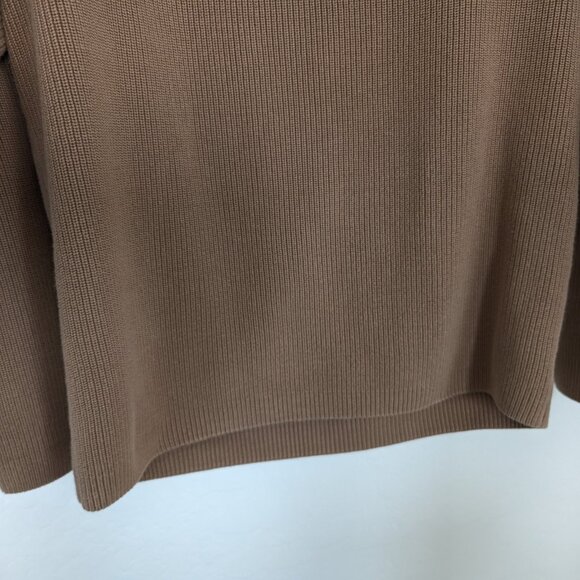 ORVIS Pullover Men's M Brown 1/4 Zip Ribbed Mock Neck Long Sleeve Cotton Sweater - Picture 6 of 10